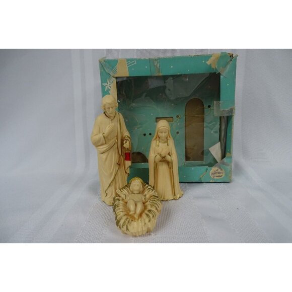 Vintage 8pc. Italy Nativity Set and 3 Piece Shiny Brite Hong Kong Nativity Set - Picture 4 of 7
